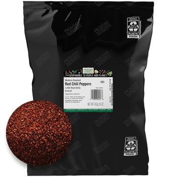 Frontier Bulk Red Chili Peppers 1,000 Hu, Medium Roasted, Ground, 16 Ounce