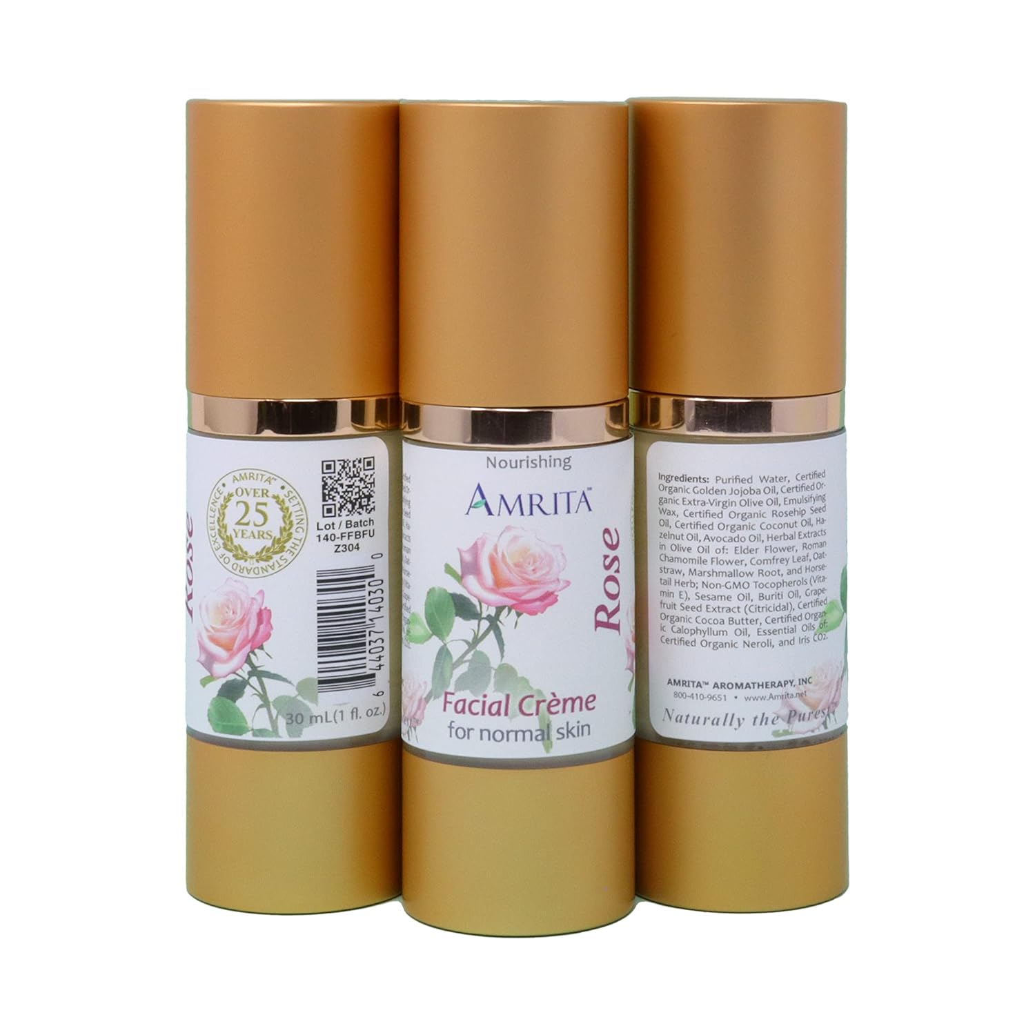 Amrita Aromatherapy Rose Facial Crème - Blended With Premium Therapeutic Quality Essential Oils Of Rose & Roman Chamomile - Size: 30Ml : Beauty & Personal Care