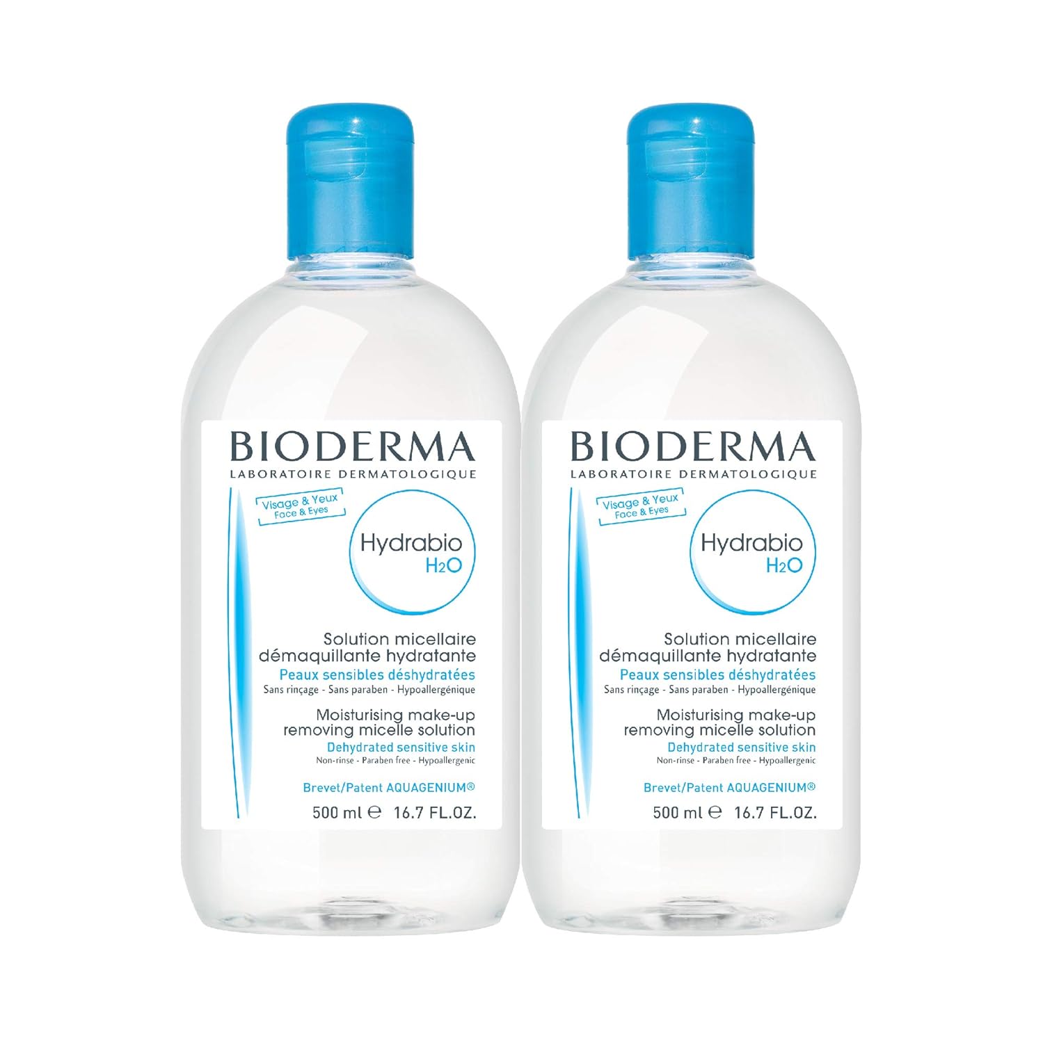 Bioderma - Hydrabio H2O Micellar Water - Face Cleanser and Makeup Remover - Micellar Cleansing Water for Dehydrated Sensitive Skin