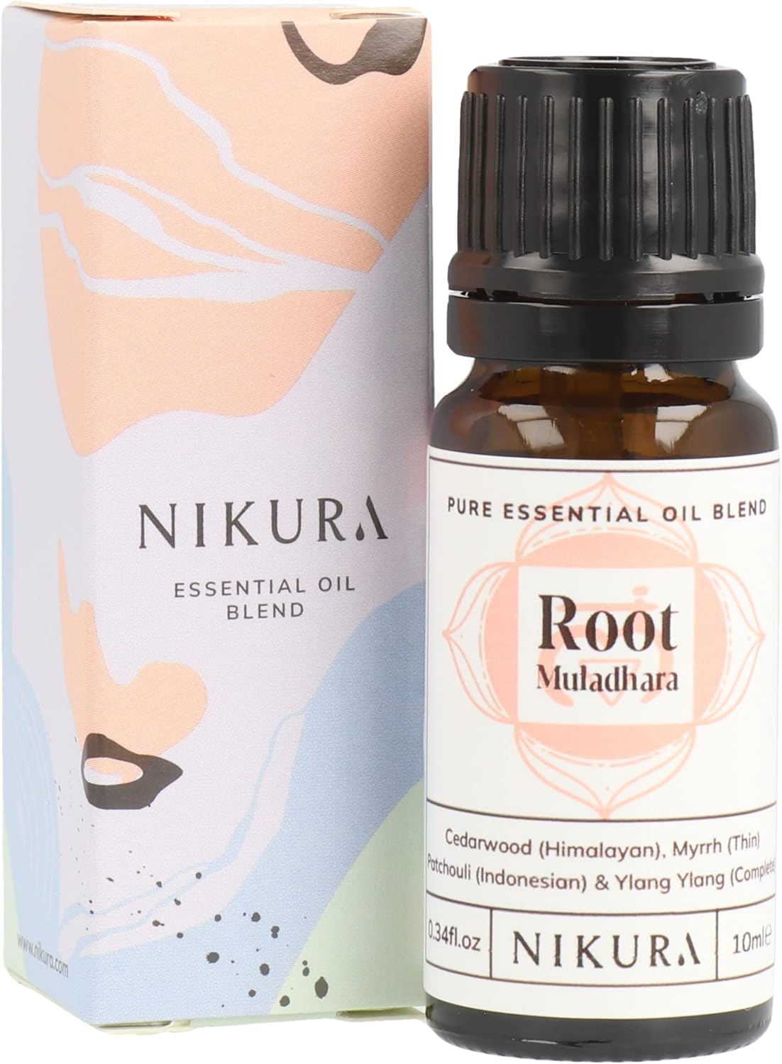 Nikura | Root Chakra Essential Oil Blend - 10Ml - 100% Natural | Cedarwood, Patchouli, Myrrh, Ylang Ylang