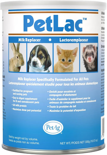 Pet-Ag Petlac Pet Powder - 10.5 Oz - Milk Replacement Powder For All Pets - Easy To Digest