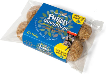 Suet Balls For Wild Birds - Jacobi Jayne® Buggy Dumplings™ Pack Of 6-100g Fat Balls For Wild Birds, High Energy Bird Food Fat Balls With Mealworms, Buggy Fat Suet Balls for Bird feeder?BD100-6