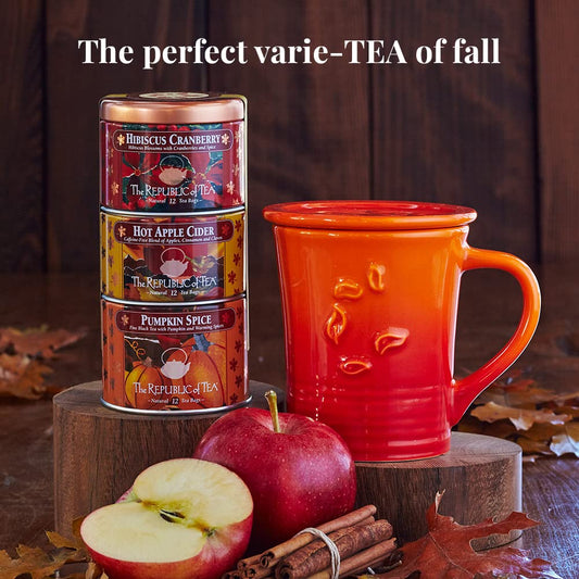 The Republic Of Tea – Harvest Stackable Tea Tin, Autumn Assortment, 36 Tea Bags