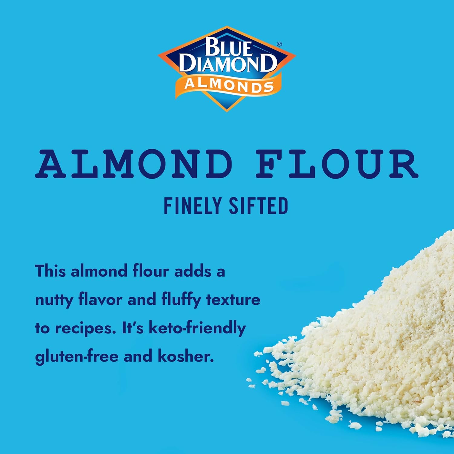 Blue Diamond Almonds, Almond Flour, Gluten Free, Blanched, Finely Sifted, 1 Lb