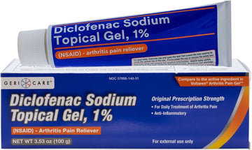 Topical Arthritis Pain Relief Gel Diclofenac Sodium 1% (Nsaid) By Gericare- Hand Wrist Elbow Foot Ankle Knee Extra-Strength Arthritis Pain Reliever- Anti-Inflammatory Arthritis Pain Treatment- 3.53Oz
