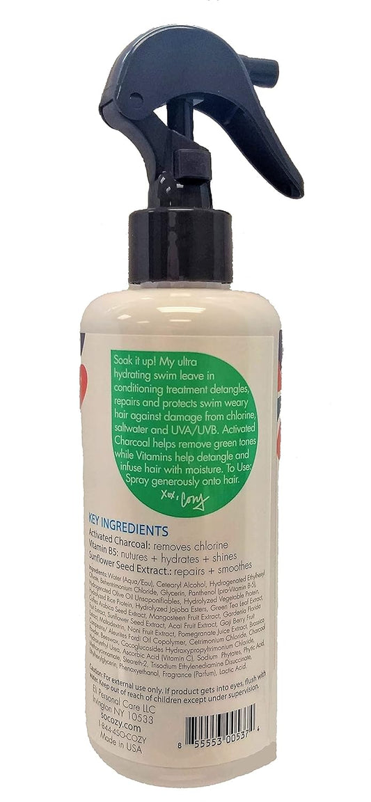 SoCozy Swim Spray | Leave-In Treatment & Conditioner | For Kids Hair | Protects and Repairs Pool/Sun/Salt Damage | 8 fl oz | No Parabens, Sulfates, Synthetic Colors or Dyes, White