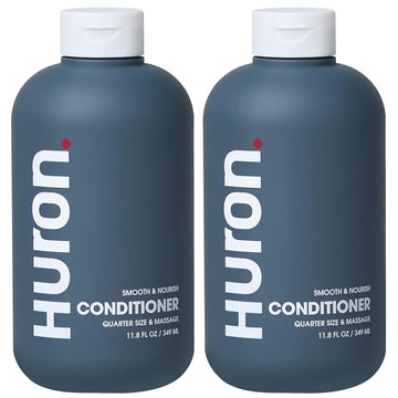 Huron Men’S Conditioner - Lightweight, Hydrating Conditioner - Eliminates Frizzy Hair, Moisturizes, & Restores Shine - Clean & Invigorating Scent - 100% Vegan Ingredients & Cruelty-Free - 11.8 Fl Oz (2 Pack)