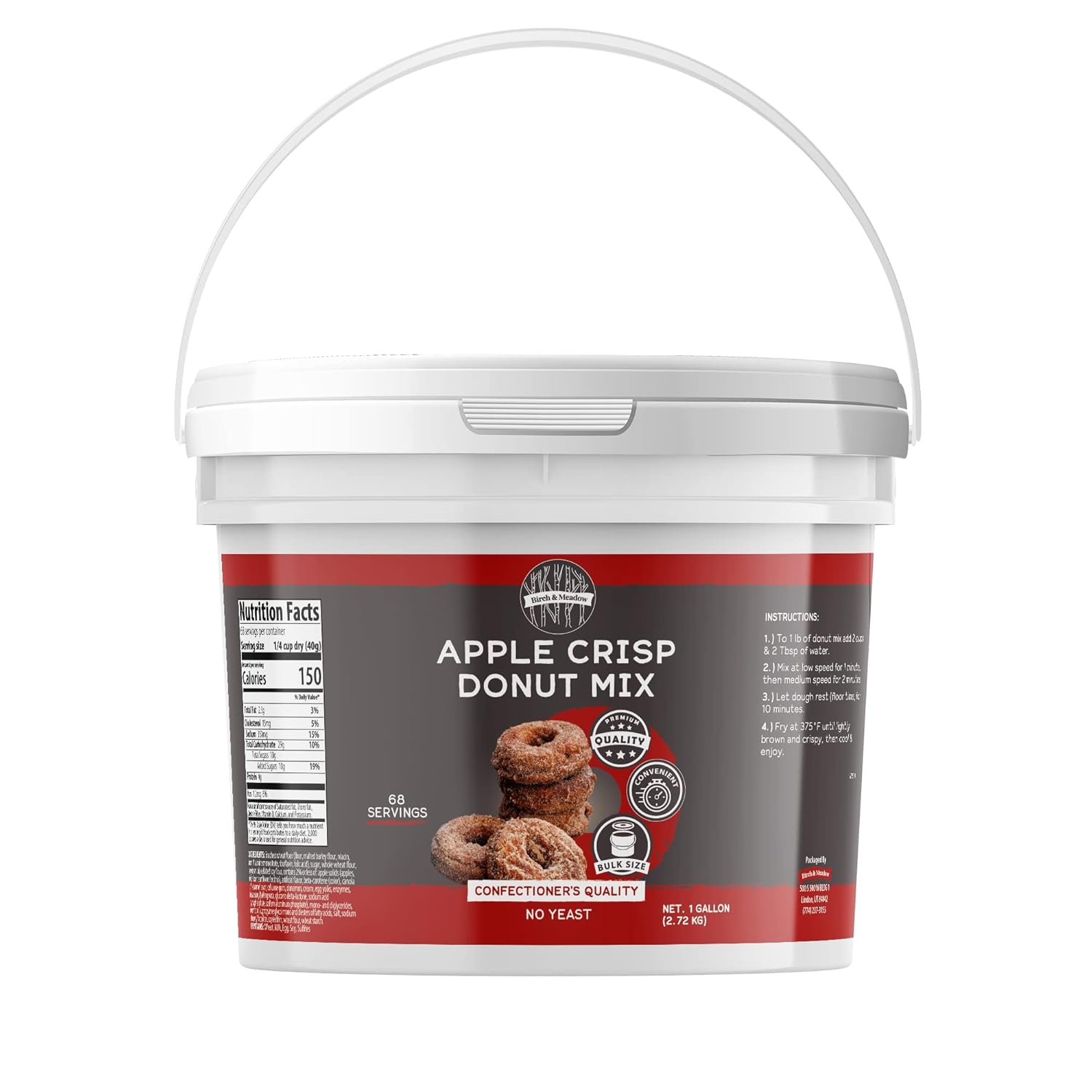 Birch & Meadow 1 Gallon Of Apple Crisp Donut Mix, Frying, Baked Dessert