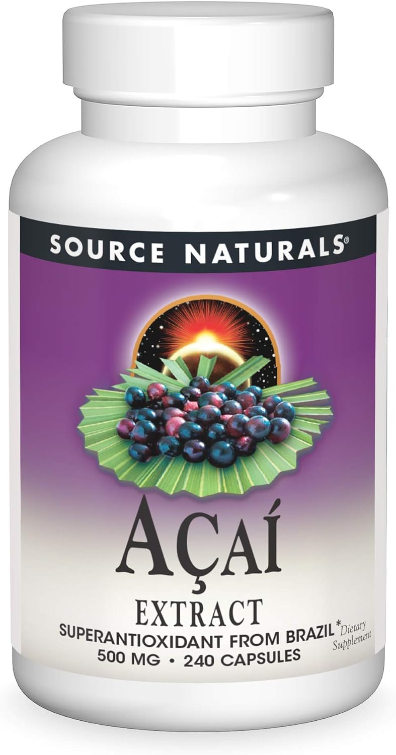 Source Naturals Acai Extract, Superantioxidant From Brazil, 500 Mg - 240 Vegetarian Capsules