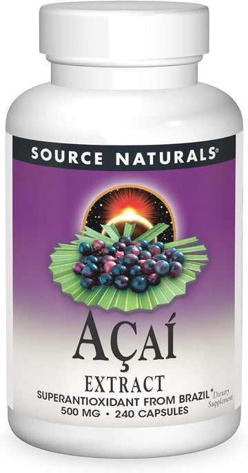 Source Naturals Acai Extract, Superantioxidant From Brazil, 500 Mg - 240 Vegetarian Capsules