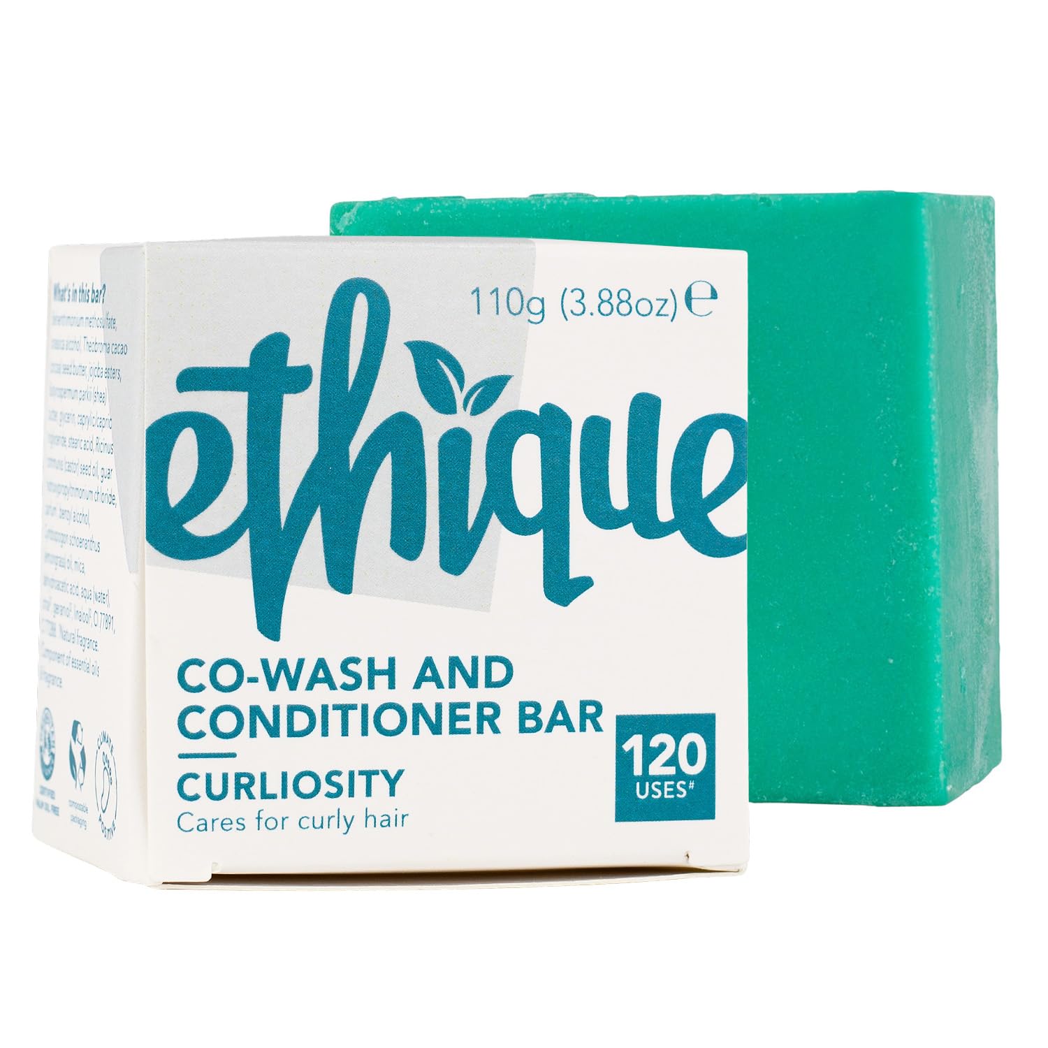 Ethique Curl Conditioner Bar for for Thick, Curly Hair - Curliosity |Curl Defining, Deeply Moisturizing, Vegan, Cruelty-Free, 3.88 oz