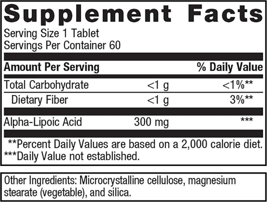 Metagenics Meta Lipoate 300-300 Mg Alpha-Lipoic Acid - For Metabolism & Tissue Health* - Ala Supplement With Antioxidant Activity* - Non-Gmo & Vegetarian - 60 Tablets