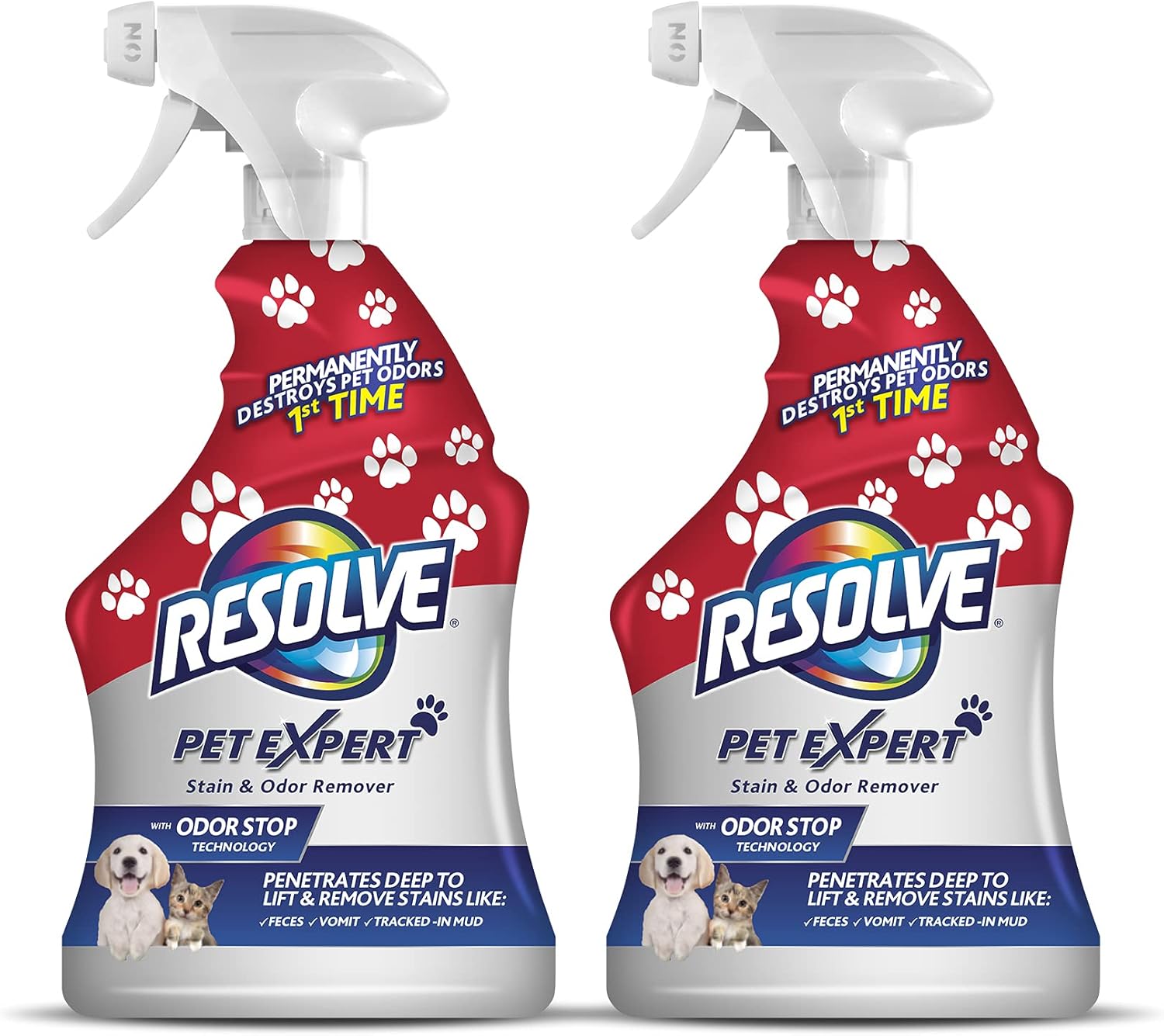 Resolve Pet Expert Carpet Spot & Stain Remover Spray, Pet Stain And Odor Remover, Carpet Cleaner, 22Oz (Pack Of 2)