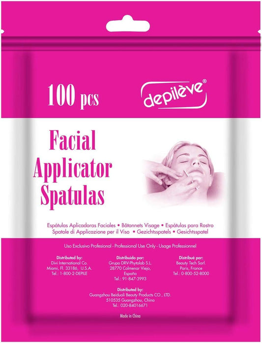 Depileve Wooden Facial Applicators - Waxing Applicator Sticks - Box Of 100 : Beauty & Personal Care