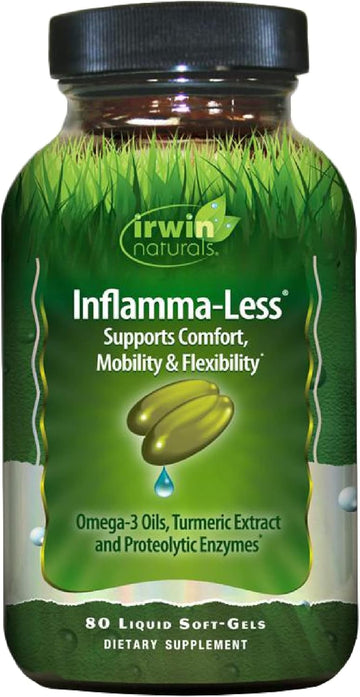 Irwin Naturals Inflamma-Less, Promotes Comfort, Mobility & Flexibility, 80 Liquid Softgels