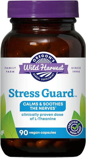 Oregon'S Wild Harvest, Stress Guard, L-Theanine Supplement For Natural Relief, 90 Capsules