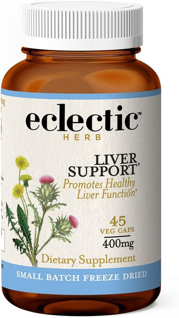 ECLECTIC INSTITUTE Raw Fresh Freeze-Dried Liver Support | Milk Thistle & Dandelion | 45 CT (400 mg)