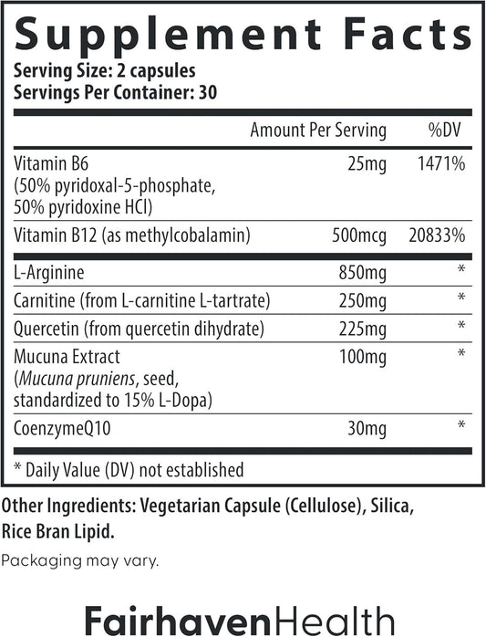 Fairhaven Health Motilityboost For Men | Prenatal Male Fertility Supplement For Motility Strength | Pre-Conception For Him Includes L-Carnitine, Vitamin B12, B6, Coq10 And Quercetin | 60 Capsules