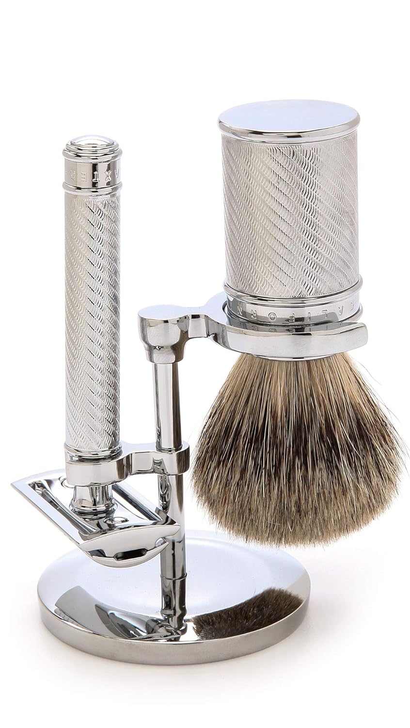 Baxter of California Safety Razor Set for Men | Includes Safety Razor and Shave Brush | Holiday Gift Set | Limited Edition