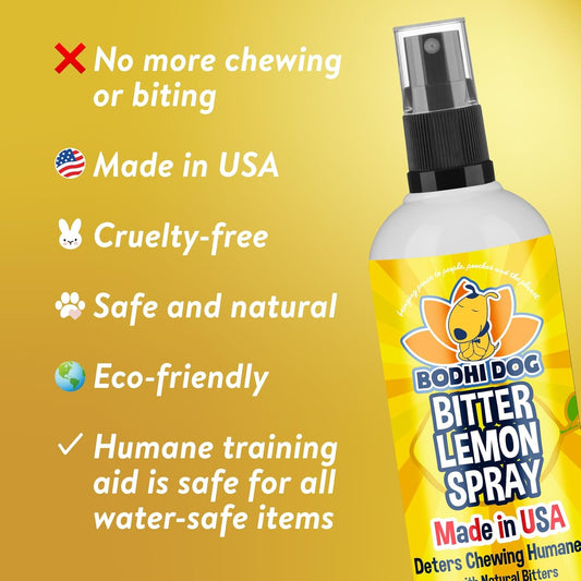 Bodhi Dog Bitter Lemon Spray | Anti Chew Spray For Dogs And Cats | Kitten & Puppy Training Anti Chew Spray | 100% Non Toxic | Made In Usa (8Oz)