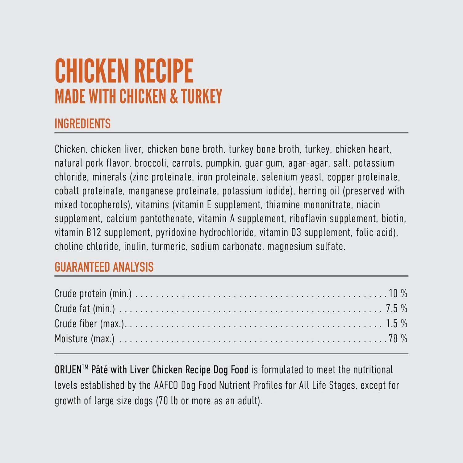 ORIJEN™ Chicken Recipe Pâté with Liver Wet Dog Food (Case of 12)