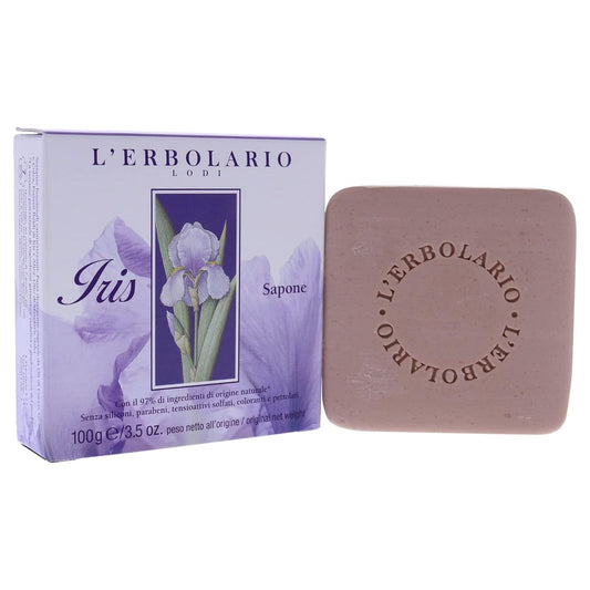L'Erbolario Perfumed Bar Soap – Gently Scented Body And Hand Soap Bar – Moisturizing And Nourishing With Natural Extracts – Iris - 3.5 Oz