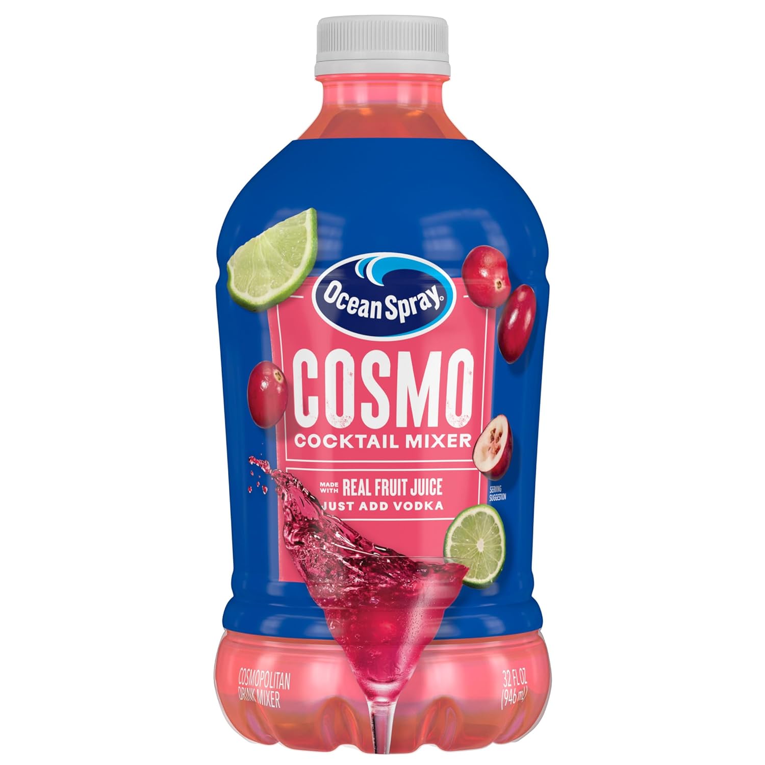 Ocean Spray® Cosmopolitan Cocktail Mixer, Drink Mixer Made with Real Fruit Juice, 32 Fl Oz Bottle