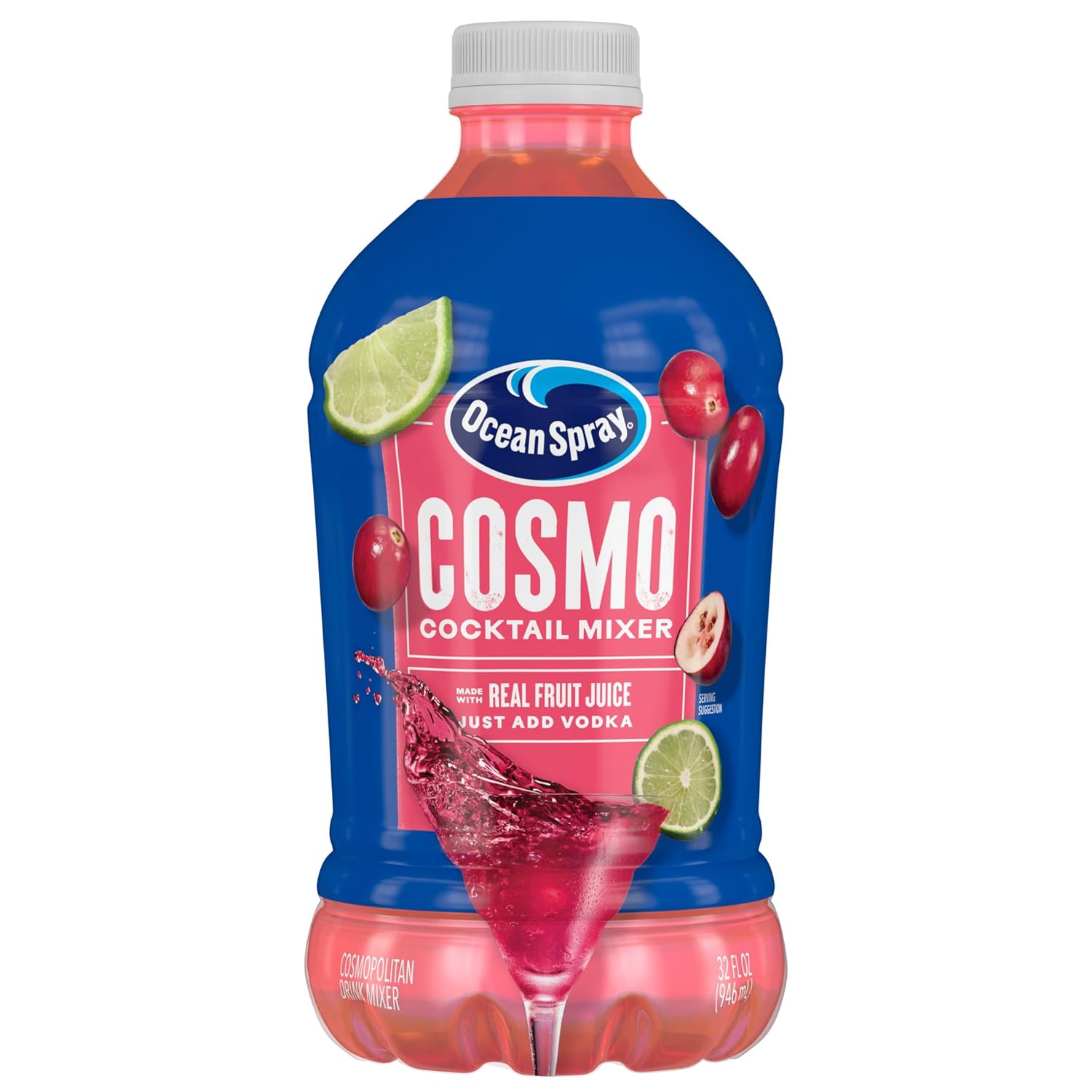 Ocean Spray Cosmopolitan Cocktail Mixer, Drink Mixer Made With Real Fruit Juice, 32 Fl Oz Bottle (Pack Of 1)