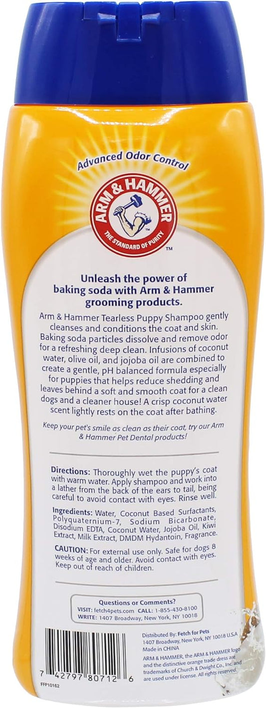 Arm & Hammer for Pets Tearless Puppy Shampoo | Gentle & Effective Tearless Shampoo for All Dogs & Puppies | Coconut Water Scent Your Dog Will Love, 20 Ounces - 2 Pack