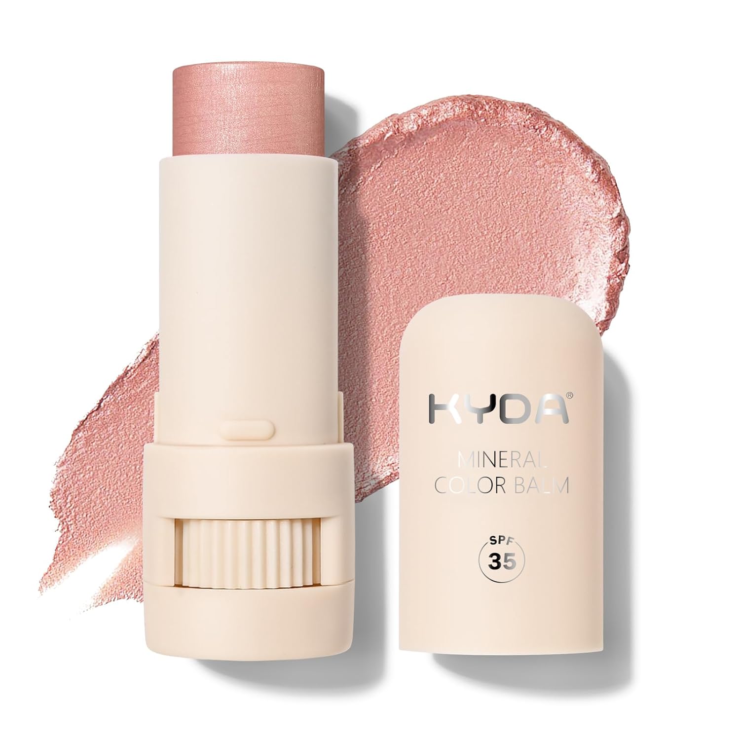 Kyda 3 Colors Mineral Color Balm, Buildable Shimmer Color For Lips And Cheeks, Broad Spectrum Spf 35, Natural Shimmer Finish, Lightweight Blendable Creamy, Multiuse Blush Stick, Set B