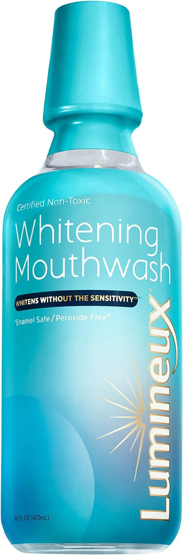 Lumineux Teeth Whitening Mouthwash 16 Oz. - Peroxide Free - Enamel Safe - Whitening Without The Sensitivity - Certified Non-Toxic - NO Alcohol, Fluoride & SLS Free