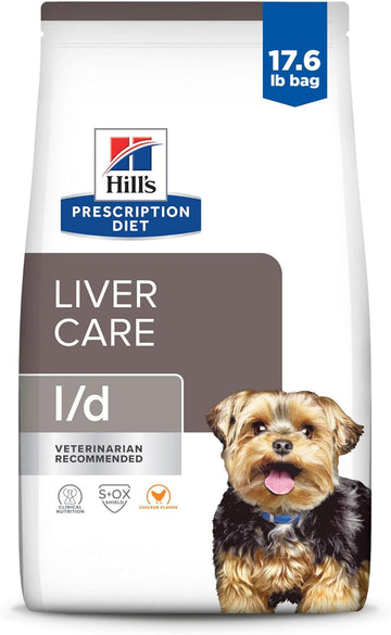 Hill'S Prescription Diet L/D Liver Care Chicken Flavor Dry Dog Food, Veterinary Diet, 17.6 Lb. Bag, White