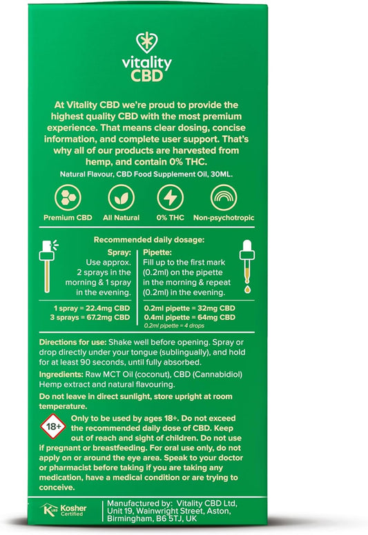 Vitality Cbd Oral Spray In Mct Oil, 1200 Mg, Berry, 30 Ml, No Thc