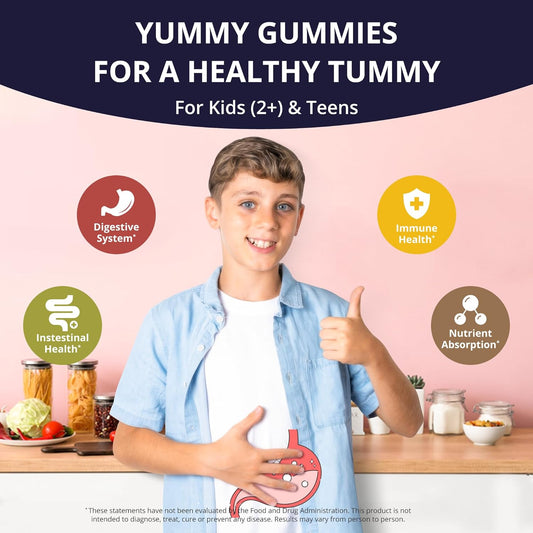 Nubest Probiotics Gummies For Digestive, Gut Health & Immunity With 5 Billion Cfus | No Added Sugar | Yummy Strawberry & Orange Flavors | 60 Premium Vegan Gummies For Kids & Teens