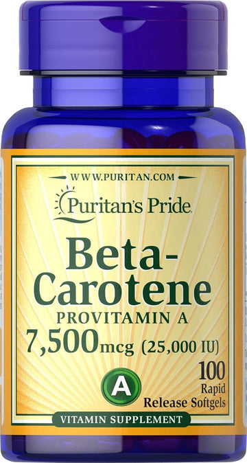 Puritan'S Pride Beta Carotene For Immune And Eye Health To Support A Healthy Immune System 100 Softgels