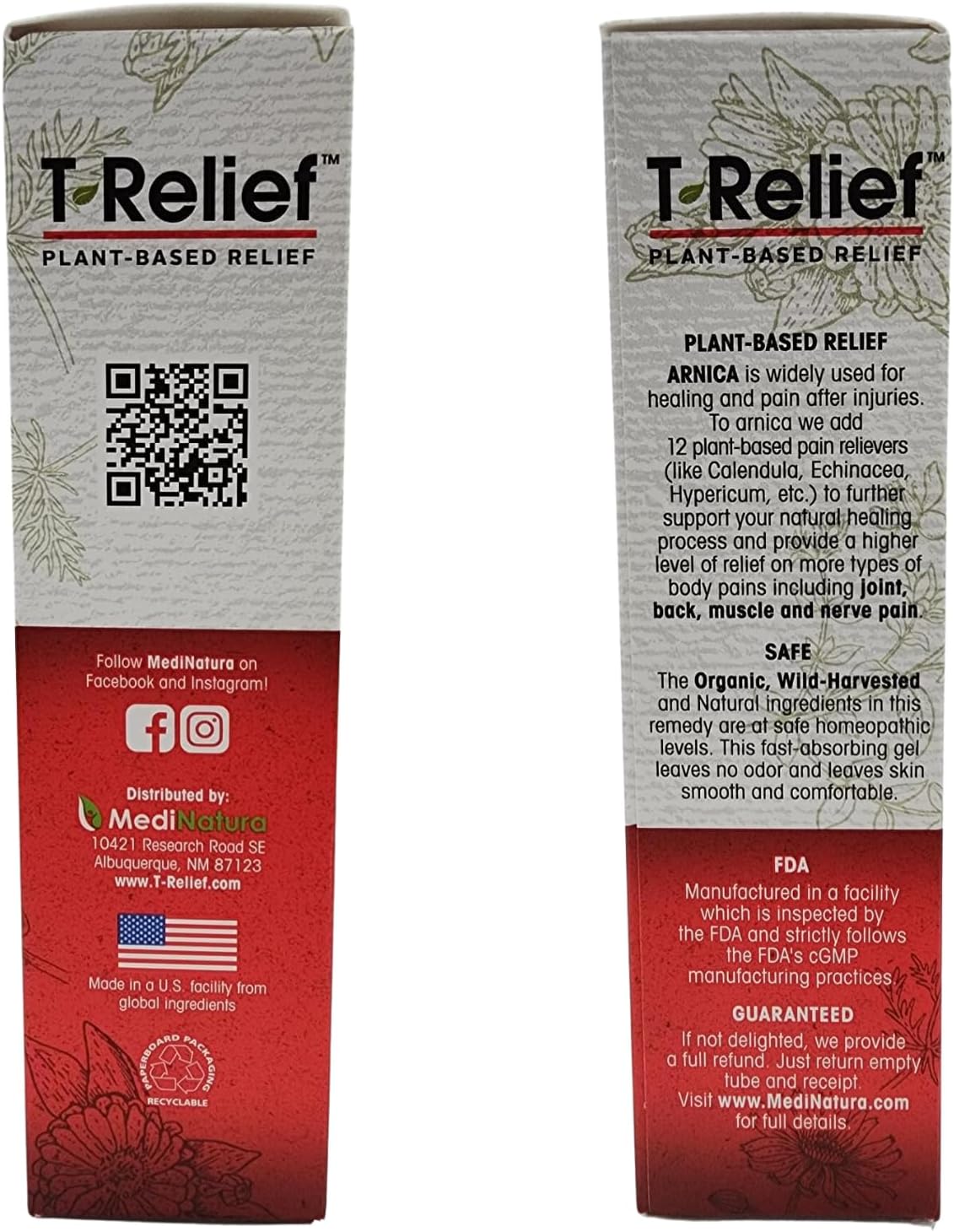T-Relief Arnica +12 Gel Natural Actives for Back Joint Soreness Muscle
