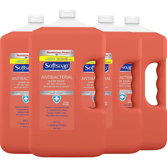 Softsoap Antibacterial Liquid Hand Soap Refill, Crisp Clean, Antiseptic Moisturizing Hand Soap, 1 Gallon (Pack of 4) (201903) (Packaging May Vary) : Beauty & Personal Care