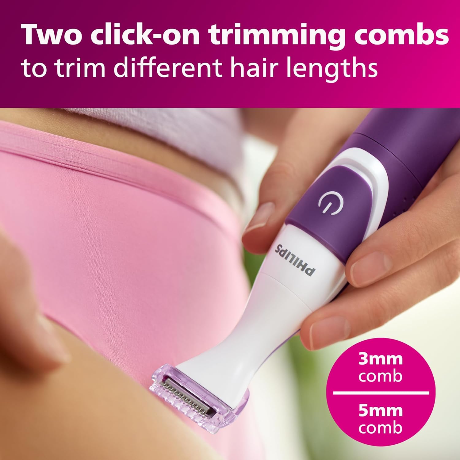 Philips Beauty Bikini Genie Cordless Trimmer for Bikini Line Hair Removal, with Shaving Head and Comb, BRT383/50 : Beauty & Personal Care