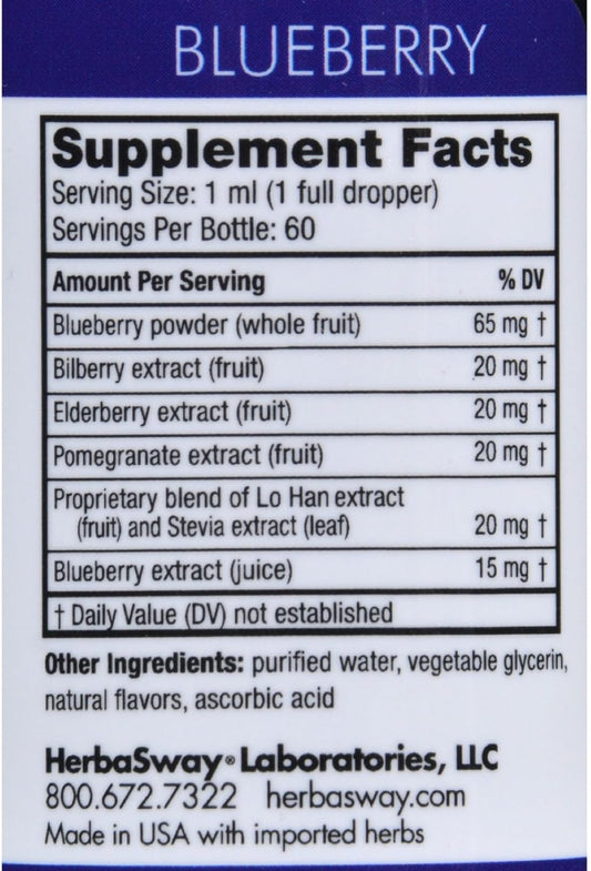 Herbasway Blueberry Magic Deep Blue Antioxidant 2 oz : Health & Household