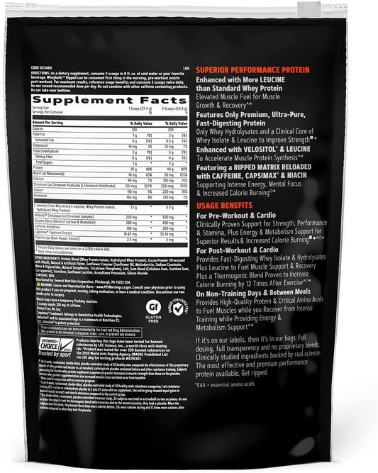 Gnc Amp Wheybolic Ripped | Targeted Muscle Building And Workout Support Formula | Pure Whey Protein Powder Isolate With Bcaa | Gluten Free | Chocolate Fudge | 9 Servings