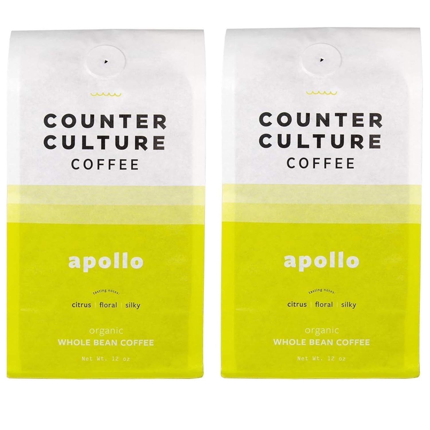 Counter Culture Coffee - Fresh Roasted Certified Organic Whole Bean Coffee (Kosher) (Apollo Double Pack)