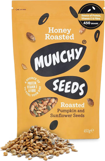 Munchy Seeds Warm Cinnamon, Sunflower, Pumpkin, Protein Snack, Plant-Based Fibre & Vitamin E,Sweet & Delicious To Eat,Vegan Snacks For Kids,Add To Cereal, Porridge Or Yoghurt -450G Mega Pack Ms0111026
