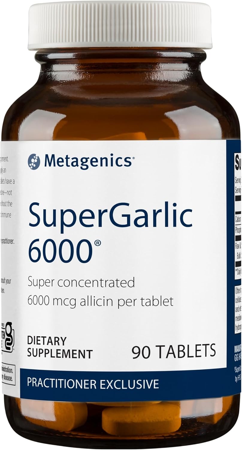 Metagenics Supergarlic 6000 - Super Concentrated 6000 Mcg Allicin - Supports Heart Health & Immune System* - Allicin Garlic Supplement - Non-Gmo & Vegetarian - 90 Tablets