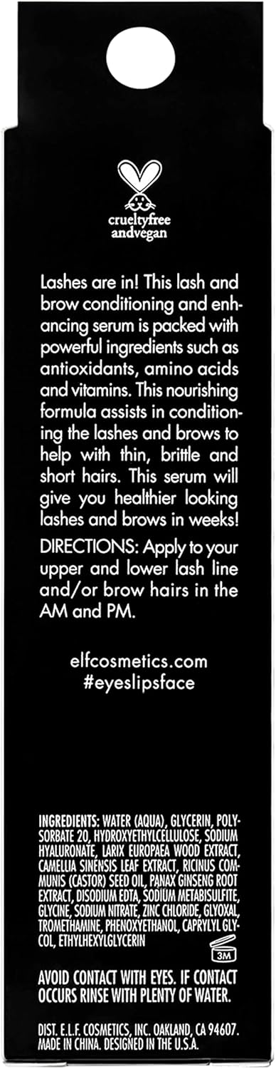 e.l.f Amp'd Lash & Brow Serum, Nourishing Formula For Longer-Looking Lashes & Brows, Vegan & Cruelty-Free : Amazon.co.uk: Beauty