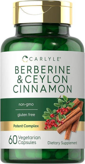 Carlyle Berberine With Ceylon Cinnamon | 2000Mg Complex | 60 Capsules | Vegetarian, Non-Gmo, Gluten Free