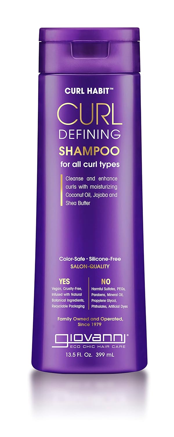 Giovanni Curl Habit Curl Defining Shampoo - Moisturizing Coconut Oil, Jojoba And Shea Butter, Cleanse & Enhance All Curl Types, Vegan, Silicone-Free Shampoo - 13.5 Oz (Pack Of 3)