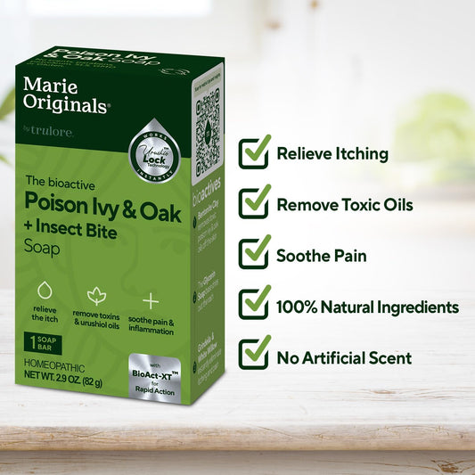 Marie'S Original Poison Ivy Soap Bar | All Natural Poison Ivy Treatment | Anti-Itch Skin Cleanser Bar Wash For Poison Ivy, Poison Oak & Sumac | Removes Oils, Soothes & Relieves Rashes | 2.9 Ounces