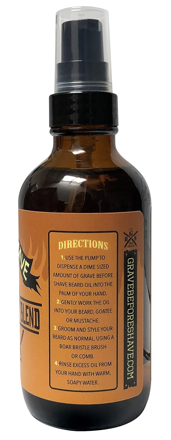 Grave Before Shave Viking Blend Beard Oil 4 Oz. Big Bottle : Beauty & Personal Care