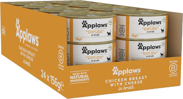 Applaws 100% Natural Wet Cat Food, Chicken with Cheese 156 g Tin (Pack of 24)?2006NE-A
