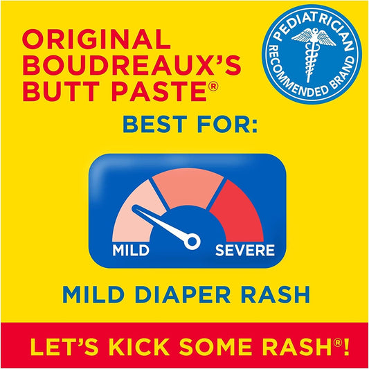Boudreaux'S Butt Paste Original Diaper Rash Ointment Tube, 4 Oz